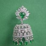 RK  Luxury Silver & Crystal Jhumka Earrings