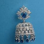 RK  Luxury Silver & Crystal Jhumka Earrings