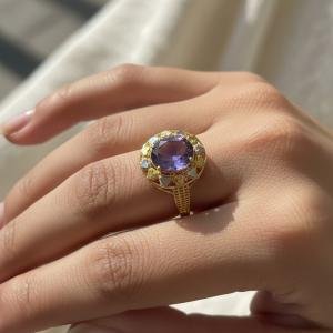 Gold Platted Stone Ring
